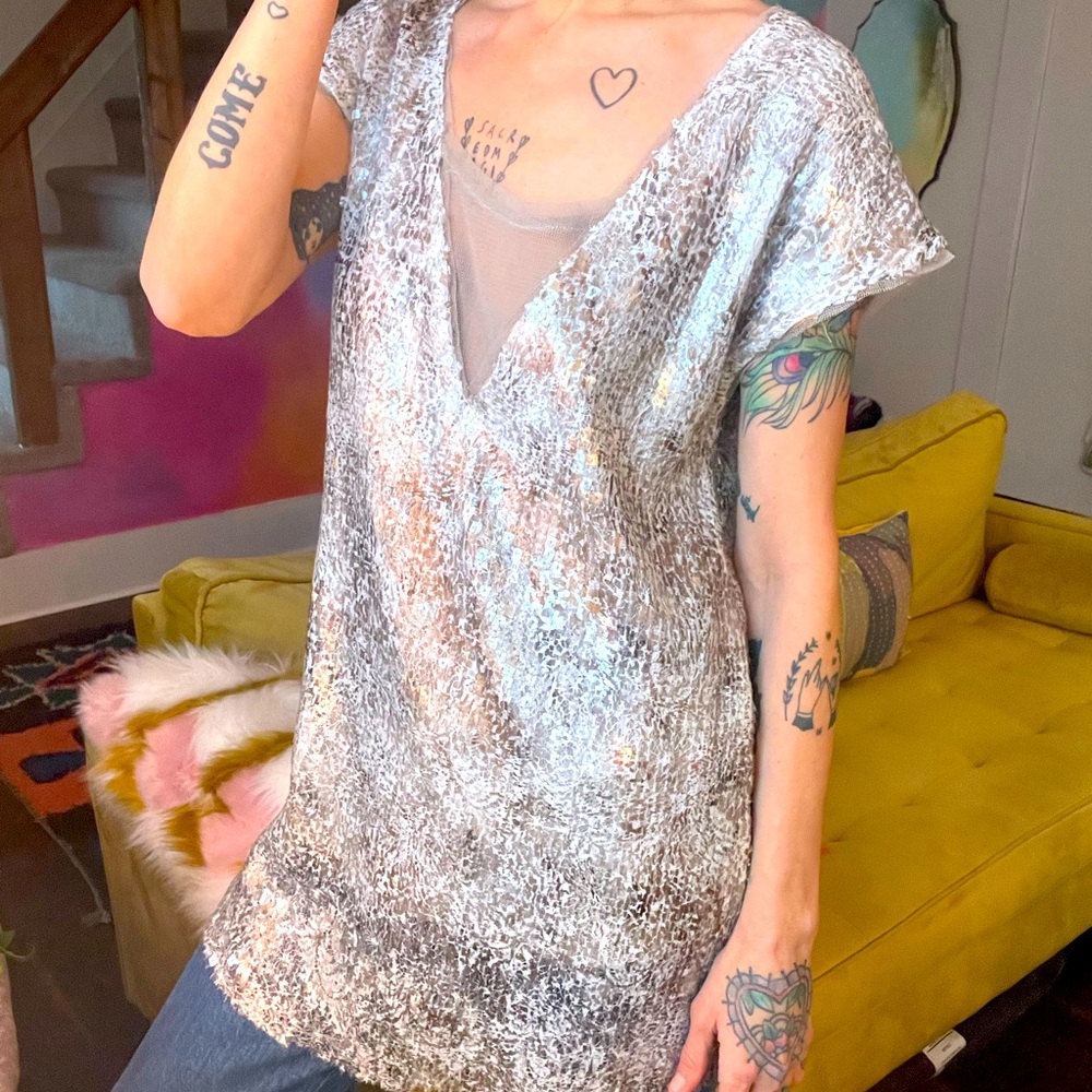 Free People sequin tunic XS